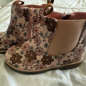 Nordstrom Pink and Brown Floral Kids Boots